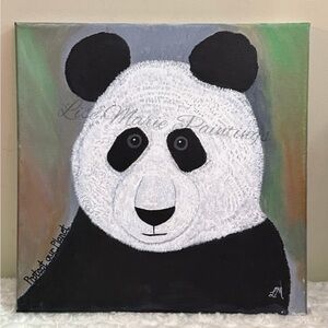 Panda Save the Planet Acrylic Painting original on canvas by Artist